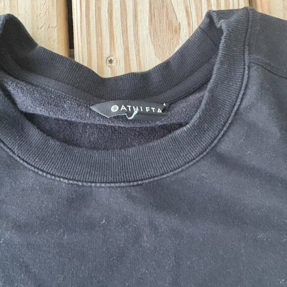 Athleta Black Sweatshirt Dress Size Medium Pockets - Picture 6 of 8
